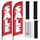 FSFLAG Sale Feather Flags 8Ft Swooper Feather Flag for Sale Business 2Pack Red