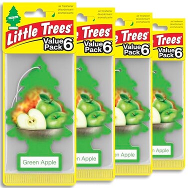 LITTLE TREES Car Air Freshener Hanging Tree Provides Long Lasting Scent for Auto and Home Green Apple 24 Air Fresheners