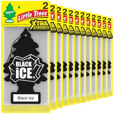 LITTLE TREES Car Air Freshener Xtra Strength Provides LongLasting Scent for Auto or Home Extra Boost of Fragrance Black Ice 24 Air Fresheners