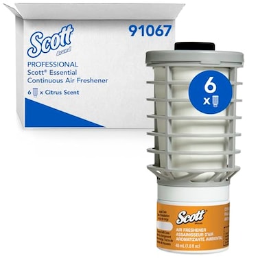 Scott Professional Scott Essential Air Freshener Refill 91067 Citrus Automatic Continuous Release 6 Refills Case