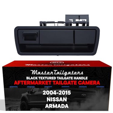 Master Tailgaters Black Tailgate Handle with Backup Camera Replacement for Nissan Armada 20042015 IP68 Waterproof Parking Grid Lines Available Easy to Install