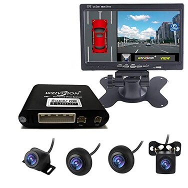 Weivision Super Hd 1080P 360 Degree Birds EyeView Camera Dvr System Bird View Panoramic All Round View System 7inch Hd Display with 7inch HD Display