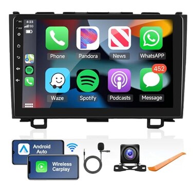 podofo 2G64G Android Car Stereo for Honda CRV 20072011 with Wireless CarplayAndroid Auto with WiFi GPS Navigation 9 Touchscreen Bluetooth Car Radio Support USB FMRDS EQ HD Backup