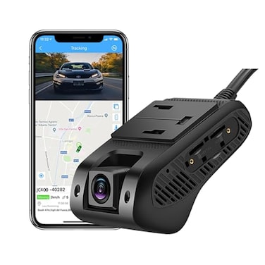 JIMIIOT JC400P Dash Cam 4G Live Video 1080P Front and Inside Dash Camera Builtin Real Time GPS Tracking with SOS Alert Fence Alert Loop Recording 24H Monitor Remotely