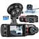 Kussla Dash Cam Front and Rear Inside 1080P 3 Channel Dash Camera for Cars with 64GB Card Super Night Vision Dashcam Car Camera with Loop Recording GSensor WDR 24H Parking Monitor