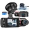 Kussla Dash Cam Front and Rear Inside 1080P 3 Channel Dash Camera for Cars with 64GB Card Super Night Vision Dashcam Car Camera with Loop Recording GSensor WDR 24H Parking Monitor