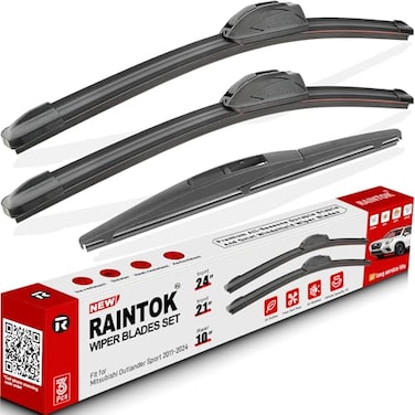 RAINTOK Windshield Wiper Blades Replacement for Mitsubishi Outlander Sport 20112024 Original Factory Quality Front Rear Wipers Blade Set for My Car 24 21 10 Pack of 3