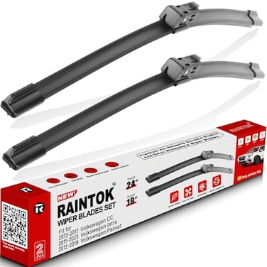 RAINTOK 24 19 Windshield Wiper Blades Replacement for Volkswagen VW Jetta 20112019 Passat 20122018 CC 20132017 Original Factory Quality Front Wipers Blade Set for My Car Pack of 2