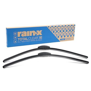 Rain-X RainX 810337 Total Clear Beam Wiper Blades 20 20 Windshield Wipers for AllWeather Performance Rubber Squeegee for Smooth Clean Wipe Quiet Operation 2 Pack Value