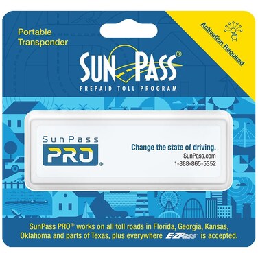 Bundled SunPass PRO Portable Transponder Prepaid Toll Program for Florida Florida and 21 Other States and Anywhere EZPass is Accepted