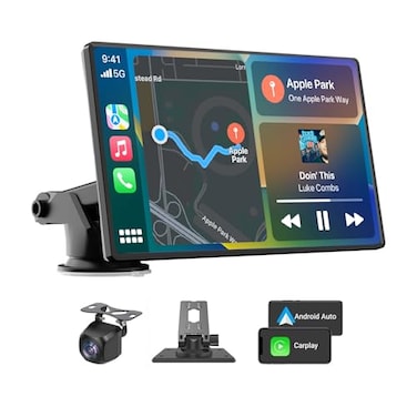 VUKARUAL 2026 Enhanced Carplay Screen for Car 7 HD Portable Carplay Android Auto with Bluetooth HD Backup Camera GPS Navigation Siri FM Radio AUX and Mirror Link Compatible with All Vehicles