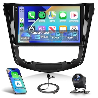 Rimoody 4G64G Car Radio Carplay for Nissan Rogue 20142018 XTrail Qashqai Car Stereo Android 101 Inch Touch Screen Android Auto GPS Navigation Bluetooth FM EQ WiFi Backup Camera