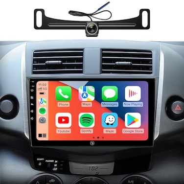 AINAVIGO 5G WiFi Android Car Stereo Radio for Toyota RAV4 2006 2007 2008 2009 2010 2011 with Wireless Carplay Android Auto 9 inch Touch Screen Radio with BluetoothGPS FMSWC 1080P Backup Camera