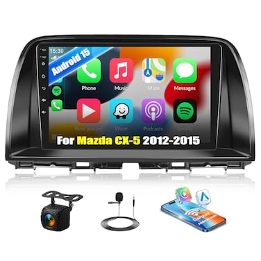 OiLiehu 2G64G Android 15 Car Stereo for Mazda CX5 20122015 with Wireless Apple Carplay Android Auto9 Touchscreen Car Radio with GPS NavigationWiFiBluetoothFMRDS RadioSWCHiFiAHD Backup Camera