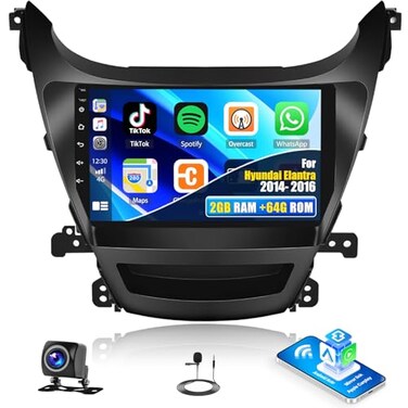 SIXTOP HiFi Audio 264G Android Car Stereo for Hyundai Elantra 20142016 Wireless Apple Carplay Android Auto 9 inch Touchscreen GPS Navigation Bluetooth WiFi FM RDS Mirror Link SWC AHD Backup Camera MIC