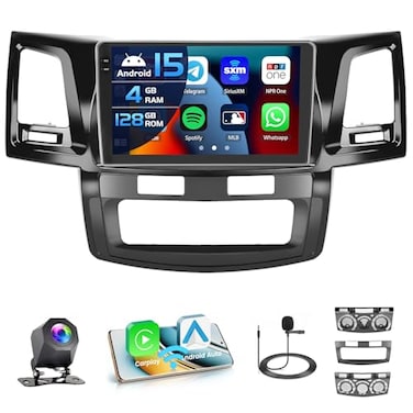 Inefala 4G 128G for Toyota Fortuner Hilux 20052014 Radio CarPlay 9 Incell Touchscreen Car Stereo Android 15 Android Auto Bluetooth 50 GPS WiFi 15UI Backup Camera