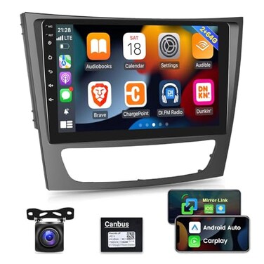 EKAT Car Radio for Mercedes Benz E Class W211 E200 CLS W219 20022009 2G64G 9 inch Android 13 Touch Screen Car Stereo CarplayAndroid AutoBluetoothWiFi AHD Backup CameraMIC