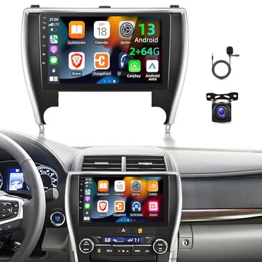 EKAT 2G64G Car Radio for Toyota Camry 2015 2016 2017 Android 13 Touch Screen Camry Stereo CarplayAndroid AutoEQ Audio1080PSWCBluetooth