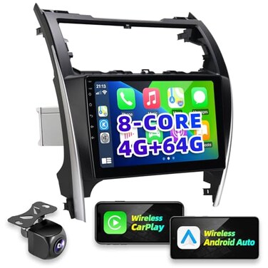 Crownyu for Toyota Camry 2012 2013 2014 Upgrade Android Radio Compatible with Wirelessly Carplay Android Auto Car Stereo Bluetooth Navigation Touch Screen GPS 8core 4GB RAM 64GB Head Unit Media Player