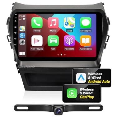 SizxNanv Android Radio Upgrade for Santa Fe 20132017 Touchscreen Compatible with Wireless Carplay Android AutoCar Stereo Bluetooth Navigation Multimedia Player GPS WiFi FMAM Backup Camera Head Unit