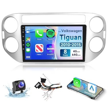 podofo 8 CORE 4G64G Car Radio for Volkswagen Tiguan 20102015 with Wireless CarPlayAndroid Auto Podofo 9 1280 720P IPS Touch Screen Stereo Android 13 GPS WiFi Bluetooth DSP SWC HD Backup Camera