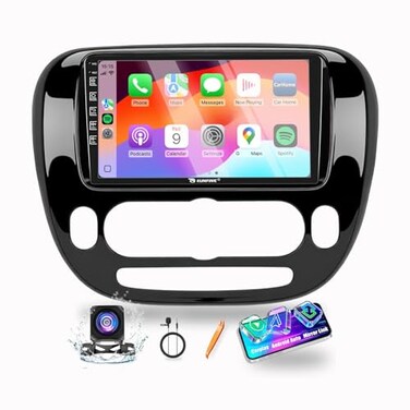 KUNFINE for Kia Soul 20142019 Manual AC Car CarPlay Android Auto Navigation Stereo GPS Radio Reverse Camera Display 9 IPS Touchscreen Headunit Tablet Pad Media Player if Applicable Quad Core 2G64G