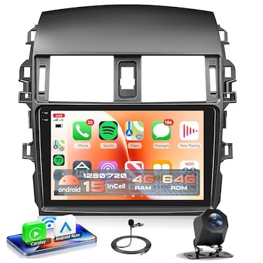 Rimoody 4G64G Android 15 Car Stereo Radio for Toyota Corolla 20092013 Wireless Carplay Andorid auto Mirror Link 9 INCELL Touchscreen GPS WiFi Bluetooth 50 FMRDS EQ32 SWC Backup Camera