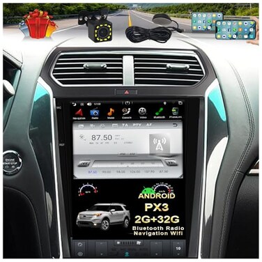 CUSP 121 Inch Car Stereo for Ford Explorer 20112019 Android Radio with GPS Navigation Vertical IPS Touch Screen Bluetooth WiFi Mirror Link Steering Wheel Control USB