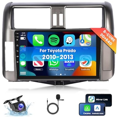 VECHTEL 8 CORE 2G64G Car Radio for Toyota Land Cruiser Prado 20102013 with Wireless CarplayAndroid Auto 9 Inch Android 13 IPS Touch Screen Car Stereo Bluetooth GPS WiFi SWC DSP Backup Camera