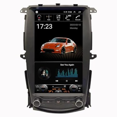 Nudhfgauiyt for Nissan 370Z 20092021 Android 14 Radio 138Inch Tesla Style IPS Touch Screen Stereo with Bluetooth 50 CarplayAndroid Auto GPS Navigation Head Unit for Car Multimedia PlayerHD Rearview Ca