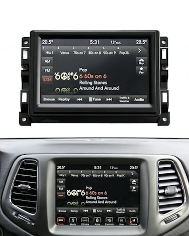TepHnf 7 Uconnect Screen Replacement LCD Display for Jeep Compass Renegade 20172021 TDOWXGA0700K00057V1 TDOWXGA0700K00033V2 Radio Screen with Bracket