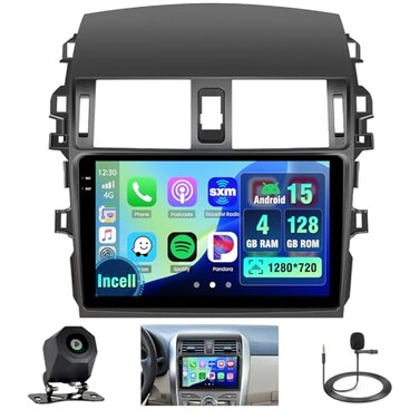Hikity 4128GBINCELL Android 15 Car Stereo for Toyota Corolla 20092013 Wireless Carplay Andorid Auto 9 inch 1280x720 Touchscreen Radio GPS Naivigation WiFi Bluetooth FMRDS EQ32 SWC Backup Camera