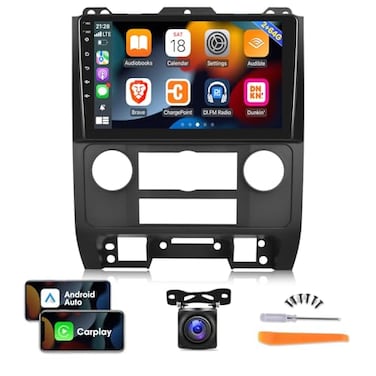 EKAT 2GB64GB Android Car Radio for Ford Escape Kuga Mazda Tribute 20072012 9 inch Touch Screen Car Stereo CarplayAndroid AutoWiFiBluetooth1080PAHD Backup CameraMIC