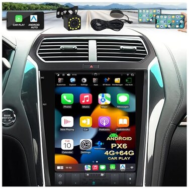 CUSP 121 Android Car Stereo with GPS Navigation for Ford Explorer 20112019 Wireless Apple CarPlay Android Auto 4GB RAM 64GB ROM Touchscreen Head Unit Compatible with Auto Manual AC