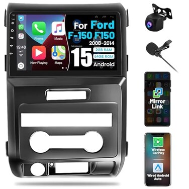 Roinvou 2G64G Car Radio for Ford F150 F150 2009 2010 2011 2012 with Wireless CarplayAndroid Auto 9 Inch Touch Screen for F150 Stereo with GPS NavigationBluetooth5GHz WiFiEQDSPBackup Camera