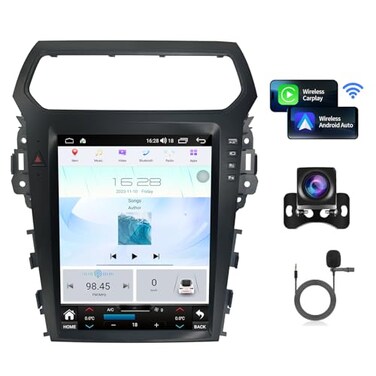 Toeeklsa Car Radio for Ford Explorer 20112019 Stereo Upgrade 121 inch Touch Screen Tesla Style Head Unit Replacement with Wireless Carplay Android Auto GPS Navigation DSP Bluetooth 4G WiFi FMAM SWC