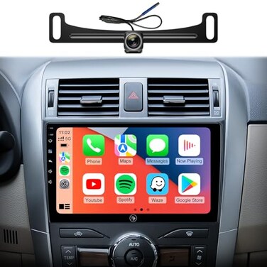 AINAVIGO 5G WiFi Android Car Stereo for Toyota Corolla 2008 2009 2010 2011 2012 9 Inch IPS HD Touch Screen Car Radio Wireless CarPlay Android Auto GPS FMSWC Bluetooth 1080P Backup Camera