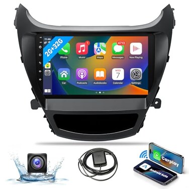 Leadfan 232G Android Car Stereo for Hyundai Elantra 2014 2015 2016 Radio Support with Wireless Apple Carplay Android Auto 9 Touchscreen inDash Bluetooth WiFi GPS Navigation Backup Camera