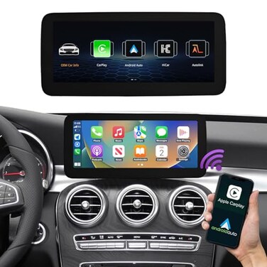 NINETOM 2026 Upgraded 1025 Touchscreen Wireless CarPlay Android Auto Multimedia Car Radio Receiver Compatible with Mercedes Benz C GLC V Class W205 with NTG505152 System 20152018