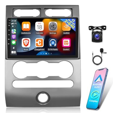 EKAT 2G64G Android Car Radio for Ford Expedition 20072017 Only for Manual AC 9 inch Touch Screen Stereo CarplayAndroid AutoEQ AudioSWCBluetooth AHD Backup Camera