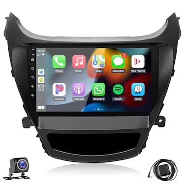 Leadfan 8 Core Car Radio for Hyundai Elantra 2014 2015 2016 with Carplay and Android Auto 9 inch Touchscreen Radio FM Bluetooth WiFi GPS Navigation AHD Camera SWC Mirror Link