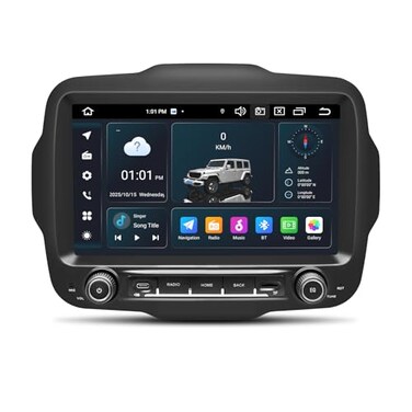 SWTNVIN Car Radio Stereo for Jeep Renegade 2015 2016 2017 2018 2019 2020 Android 14 GPS Navigation 9 HD IPS QLED 720 1280P Screen Builtin Autoplay Carplay 4G LTE Bluetooth50 DSP SWC 8core 464GB