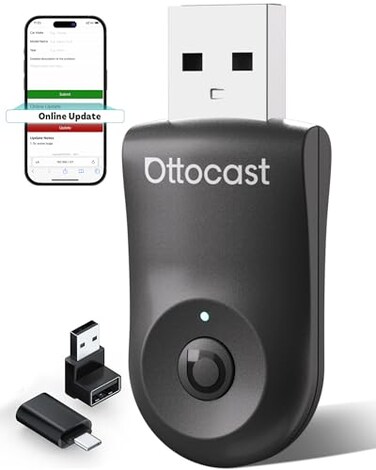 OTTOCAST Mini 2025 2in1 Wireless CarPlayAndroid Auto Adapter 5GHz WiFi Auto Connect for 2016 Cars