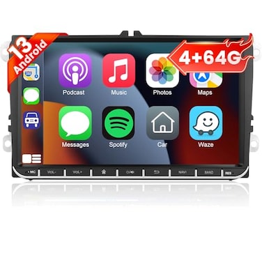 EKAT 4G64G 9 inch Car Radio for VW Jetta Passat Seat Golf Tiguan Beetle 9inch Touch Screen Android Volkswagen Jetta Stereo Wireless CarplayAndroid Auto32 EQ AudioSWC