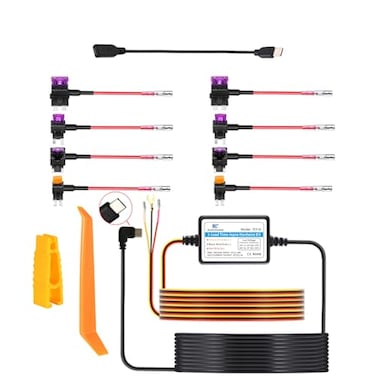 DUOYOUNG Dash Cam Hardwire Kit 12V24V to 5V USB C Hardwire Kit for Dash Camera with Acc Functionality Add a Circuit Fuses 24h Parking Monitor and Low Voltage Protection 115FT