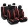 FH Group Automotive Car Seat Covers Cosmopolitan Flat Cloth Full Set Red Seat Covers Airbag Compatible Split Bench with Gift Universal Fit Interior Accessories for Cars Trucks and SUVs