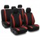FH Group Automotive Car Seat Covers Cosmopolitan Flat Cloth Full Set Red Seat Covers Airbag Compatible Split Bench with Gift Universal Fit Interior Accessories for Cars Trucks and SUVs