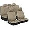 BDK PolyPro Car Seat Covers Full Set in Solid Beige Front and Rear Split Bench Seat Covers for Cars Easy to Install Car Seats Cover Set and Accessories for Auto Trucks Van SUV Solid Beige