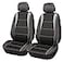 PIC AUTO Car Seat Covers Front Seat Only 3Layered Mesh with PU Leather Airbag Compatible Fits Most Cars SUVs Trucks and Vans Low Back BlackGray 4 PCS