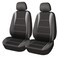 PIC AUTO Car Seat Covers Front Seat Only 3Layered Mesh with PU Leather Airbag Compatible Fits Most Cars SUVs Trucks and Vans Low Back BlackGray 4 PCS